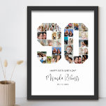 Poster Colagem de Fotos Personalizada do Número de Aniver<br><div class="desc">Comemore 90 com este poster de colagem de fotos número 90 personalizado. Este presente personalizável também é perfeito para o aniversário de casamento. É uma maneira excelente de mostrar memórias preciosos do seu casamento e da sua vida casada. A poster apresenta uma coleção de fotos capturando aqueles momentos especiais, e...</div>