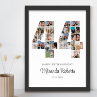 Colagem de Fotos Personalizada do Número de Aniver