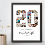 Poster Colagem de Fotos Personalizada do Número de Aniver<br><div class="desc">Comemore 20 com este poster de colagem de fotos número 20 personalizado. Este presente personalizável também é perfeito para o aniversário de casamento. É uma maneira excelente de mostrar memórias preciosos do seu casamento e da sua vida casada. A poster apresenta uma coleção de fotos capturando aqueles momentos especiais, e...</div>