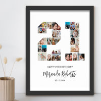 Colagem de Fotos Personalizada do Número do aniver