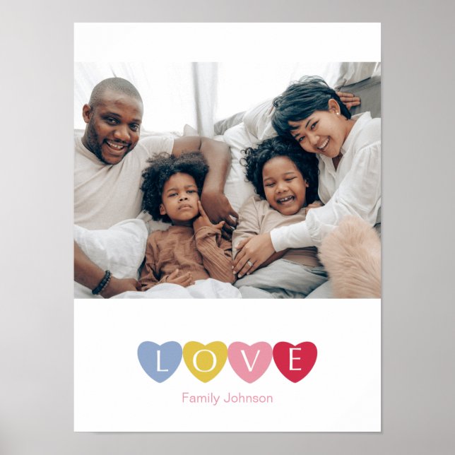 Poster Colagem de fotos personalizada, família de amor si (Frente)
