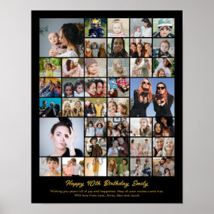 Poster Colagem de Fotos Personalizada Mosaico de Imagem P