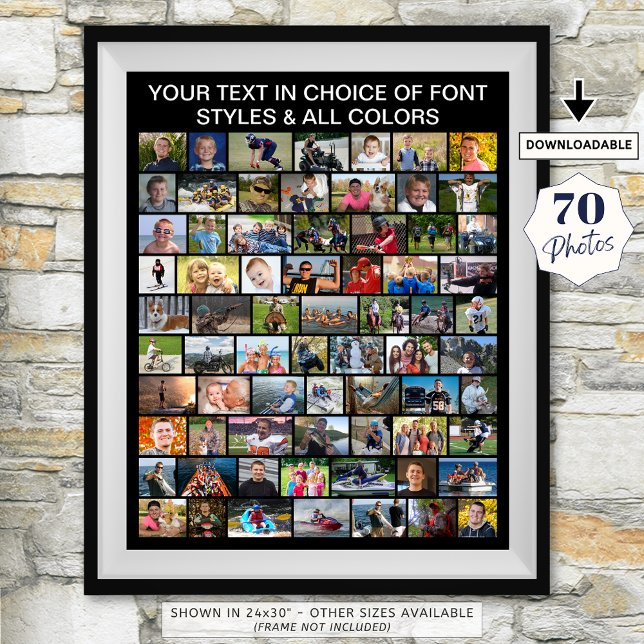 Poster Colagem de Fotos Personalizada Simples 70 (Criador carregado)