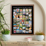 Poster Colagem de Fotos Personalizada Simples em 45 Quadr<br><div class="desc">Crie um impressão de poster de memória fotográfica para decorar sua casa ou fazer um presente significativo e memorável utilizando este modelo de colagem fotográfica fácil de carregar com 45 fotos quadradas com uma grande foto de recurso no centro e seu título personalizado na sua escolha de estilo de fonte...</div>