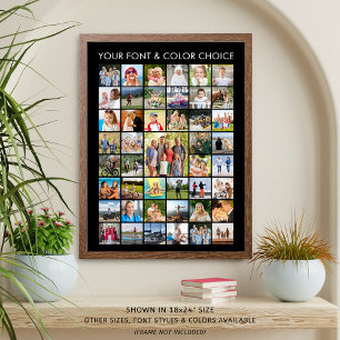Poster Colagem de Fotos Personalizada Simples em 45 Quadr