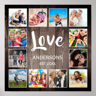 Poster Colagem de Fotos Personalizadas Amor Família Fazen