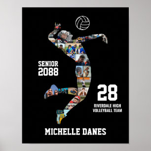 Poster Colagem de Fotos Personalizadas da Equipe de Volei