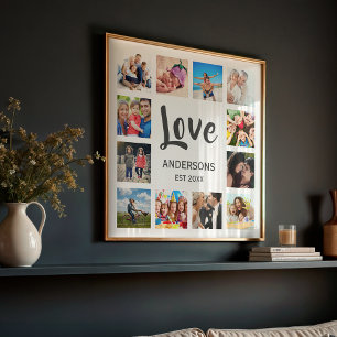 Poster Colagem de Fotos Personalizadas da Família em Bran