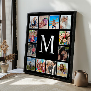 Poster Colagem de Fotos Personalizadas da Família Preto