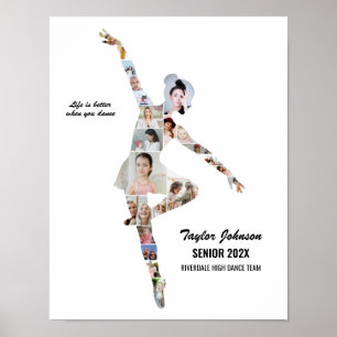 Poster Colagem de Fotos Personalizadas de Bailarina de Ba