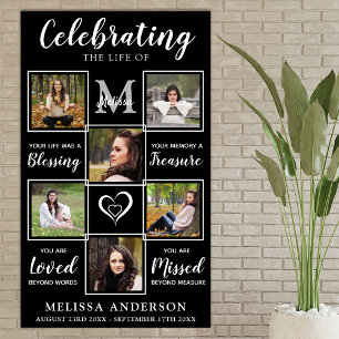 Poster Colagem de Fotos Personalizadas de Funeral Memoria