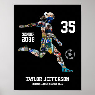 Poster Colagem de Fotos Personalizadas do Time de Futebol