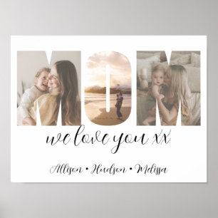 Poster Colagem de Fotos Presente do Dia de as mães Mãe co