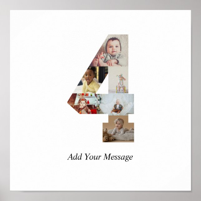 Poster Colagem de Fotos Preta e Branco Número 4 (Frente)