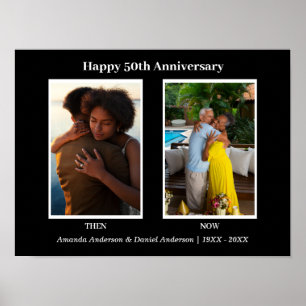 Poster Colagem de Fotos Preto e Branco 2 Aniversário