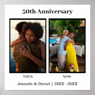 Poster Colagem de Fotos Preto e Branco 2 Aniversário de C