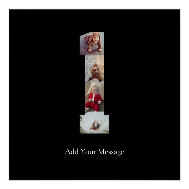 Póster Colagem de Fotos Preto e Branco Número 1 (Frente)