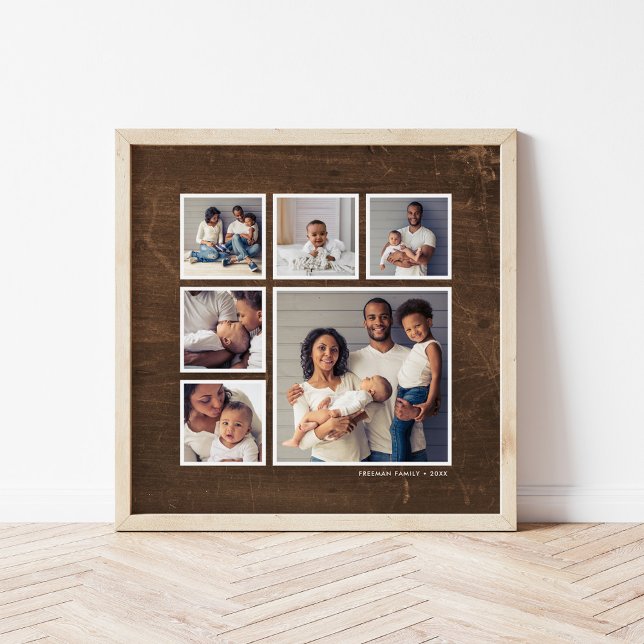 Poster Colagem de Fotos Quadradas de Madeira Faux Barn 6 (Criador carregado)