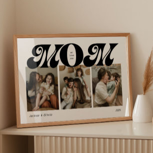 Poster Colagem de Fotos Retro Bold Mom 3
