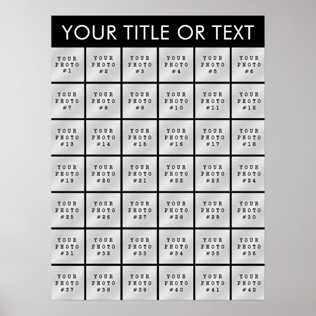 Poster Colagem de Fotos Simples 42 Personalizado Cor Cust (Frente)