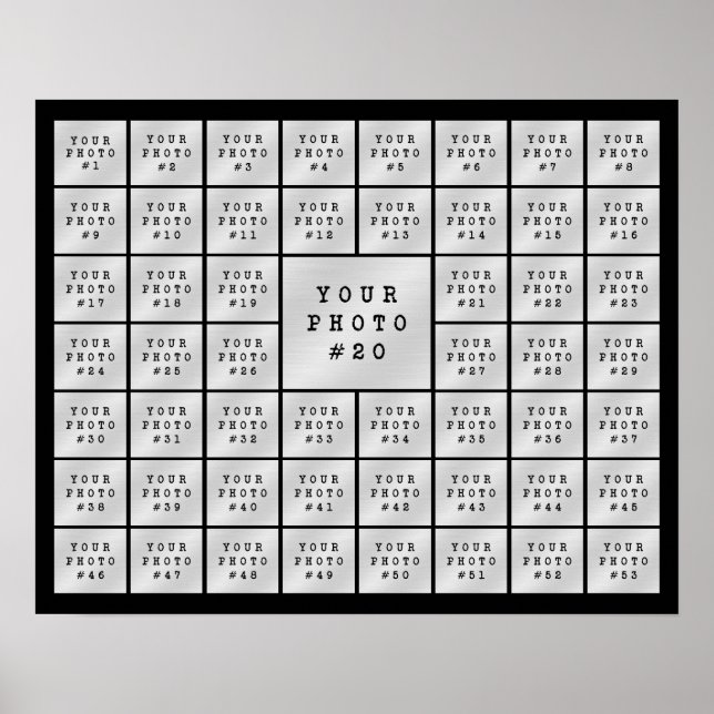 Poster Colagem de Fotos Simples 53 Cor Personalizada (Frente)