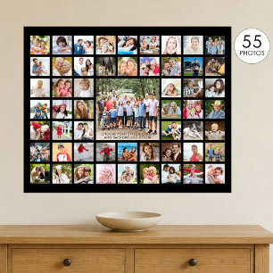 Poster Colagem de Fotos Simples 55 Cor Personalizada