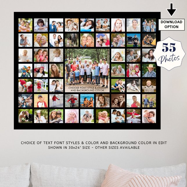 Poster Colagem de Fotos Simples 55 Cor Personalizada (Criador carregado)
