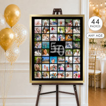 Colagem de Fotos Simples de Aniversário 44 Cores P