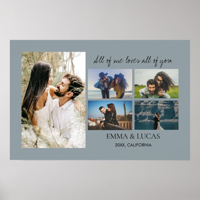 Poster Colagem de Fotos Tudo em Mim Ama Tudo em Você (Frente)