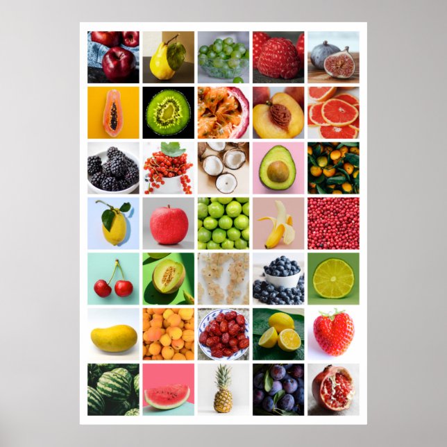 Poster Colagem de frutas (Frente)