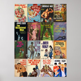 Poster Colagem de Gay de Pulp de Vintage Versão 3