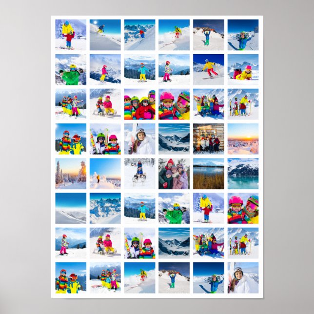 Poster Colagem de Grade de 48 Fotos (Frente)