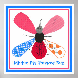 Poster Colagem de Insetos Whimsic Art por Nathaniel de 4 