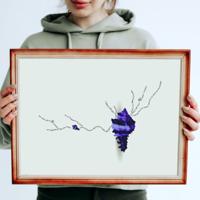 Poster Colagem de marfim japonês de carapaça azul (Criador carregado)