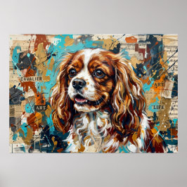 Poster Colagem de Mídia Mista do Cavalier King Charles Sp