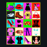 Poster colagem de moda de pop<br><div class="desc">pop de roupas,  Poster de colagem de arte de. Segure na parede no seu quarto ou sala de estar.</div>