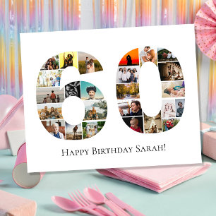 Poster Colagem de montagem de fotos do aniversário de 60 