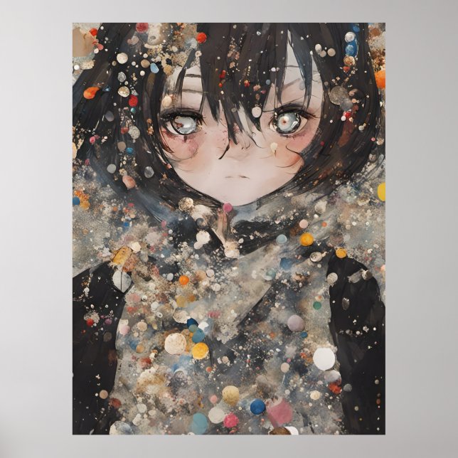 Poster Colagem de Mulher Anime (Frente)