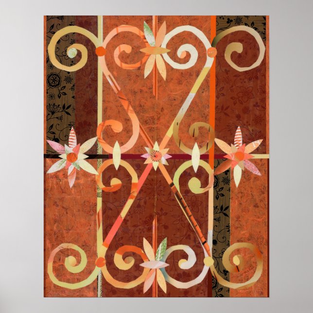 Poster Colagem de ouro em papel CHEFCHAOUEN (Frente)