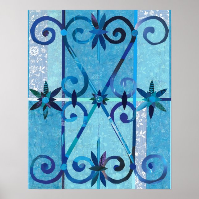 Poster Colagem de papel Blue City CHEFCHAOUEN (Frente)