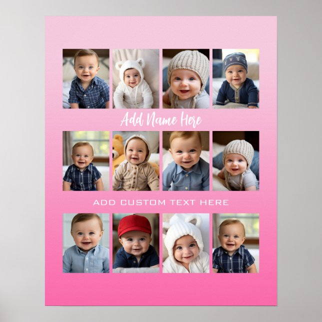 Poster Colagem de Poster/Impressão de primeiro ano do beb (Frente)