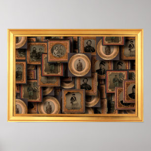 Póster Colagem de Retratos da Guerra Civil