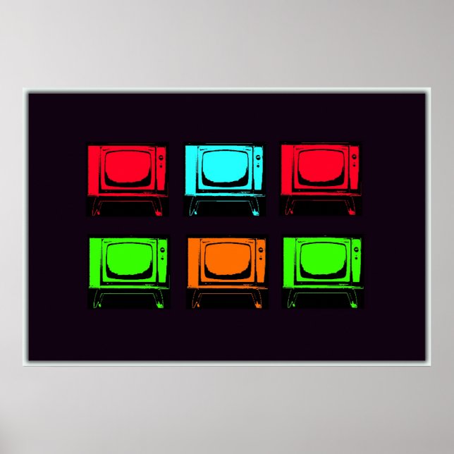 Póster Colagem de Tv Antiga (Frente)