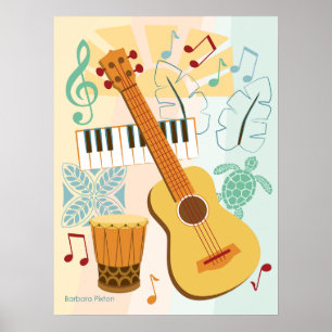 Poster Colagem de Ukelele