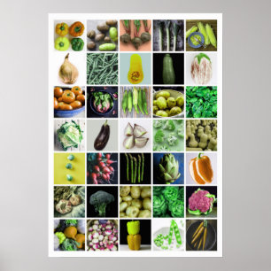 Poster Colagem de VEGETAIS - Amarelo/Verde