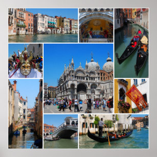 Póster Colagem de Veneza