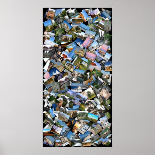 Póster colagem de viagem