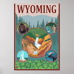 Póster Colagem de WyomingWyoming