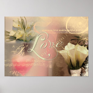 Póster Colagem do amor do lírio