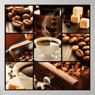 Póster Colagem do café